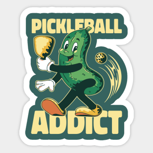 Pickling it up on the Court: Pickleball Addict Sticker